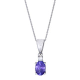 Brylee 14K White Gold Oval-Cut Tanzanian Tanzanite Pendant