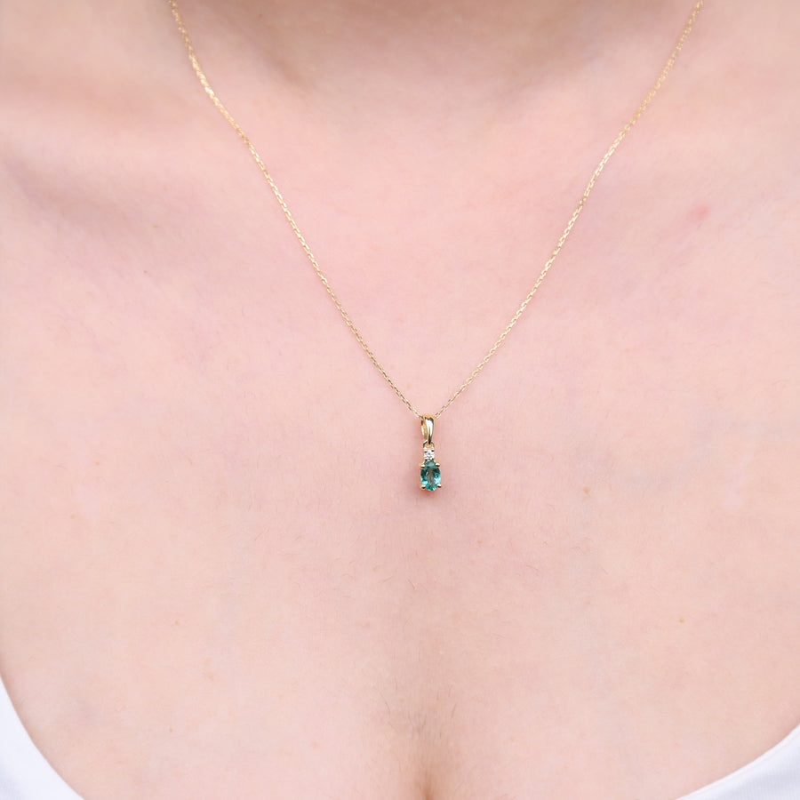 Willow 10K Yellow Gold Oval-Cut Emerald Pendant