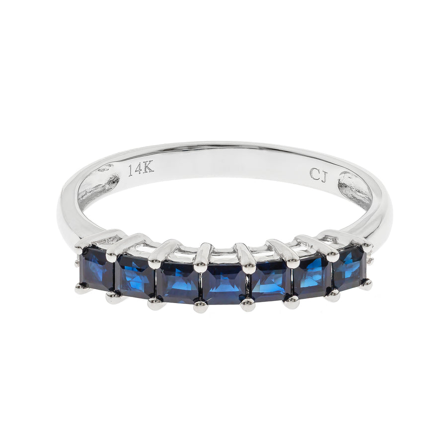 Madelyn 14K White Gold Square-Cut Blue Sapphire Ring