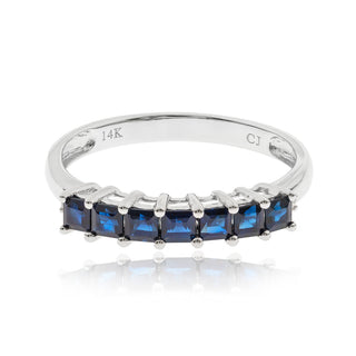 Madelyn 14K White Gold Square-Cut Blue Sapphire Ring