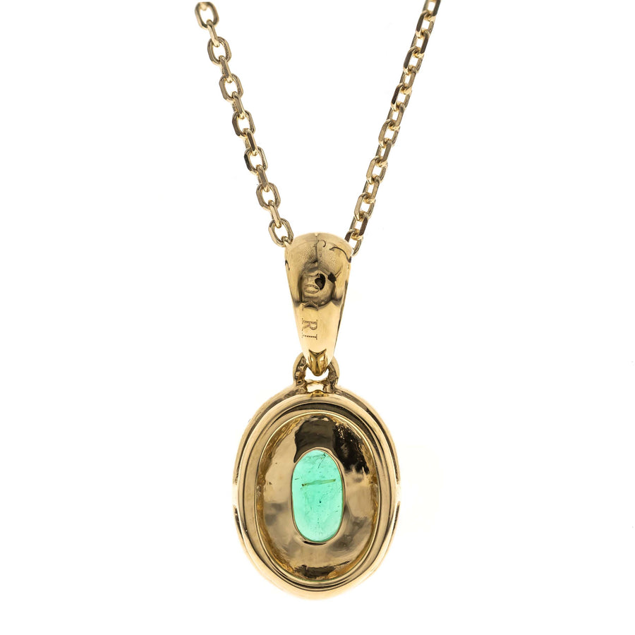 Abigail 10K Yellow Gold Oval-Cut Natural Zambian Emerald Pendant