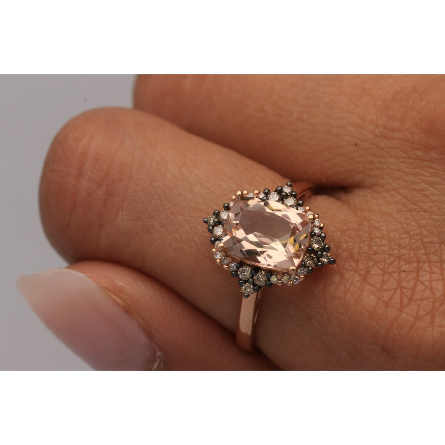 Ansley 14K Rose Gold Cushion-Cut Madagascar Morganite Ring