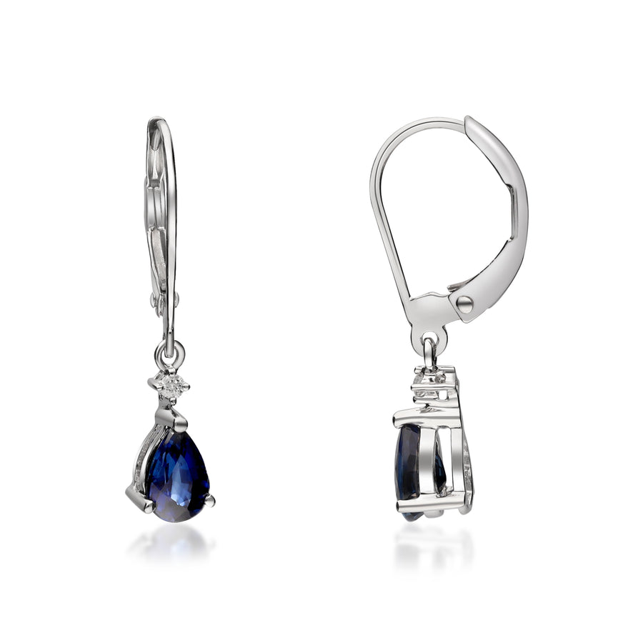 Anika 14K White Gold Pear-Cut Ceylon Blue Sapphire Earrings