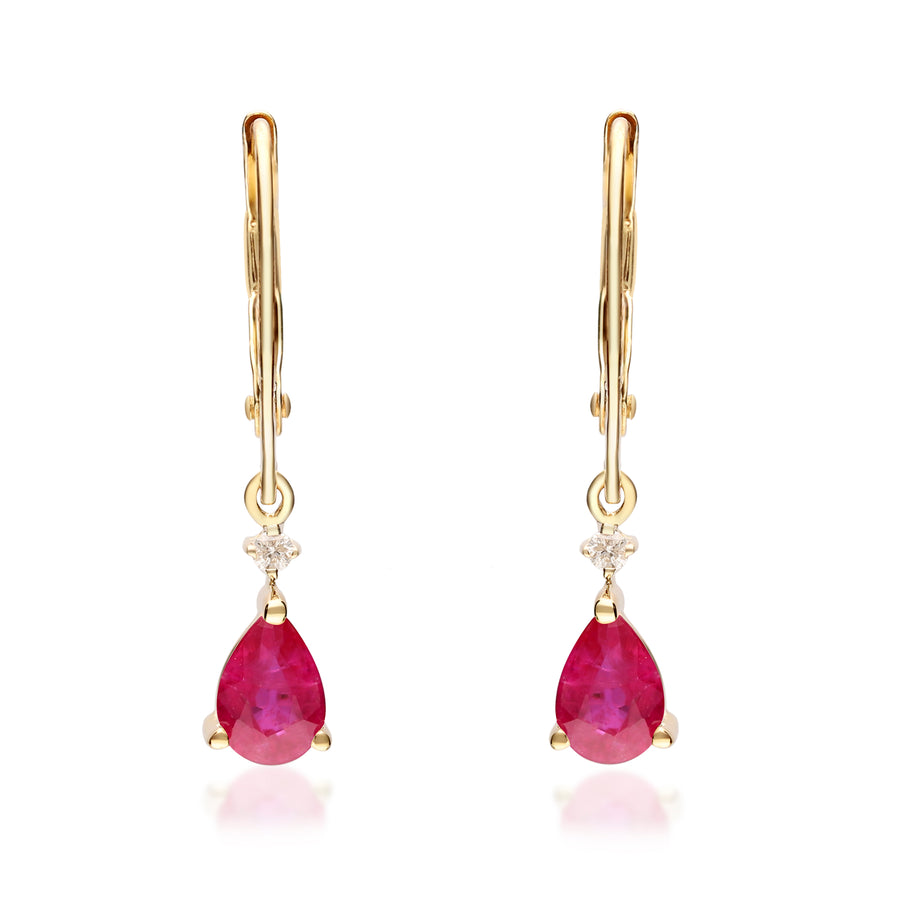 Avery 14K Yellow Gold Pear-Cut Mozambique Ruby Earrings