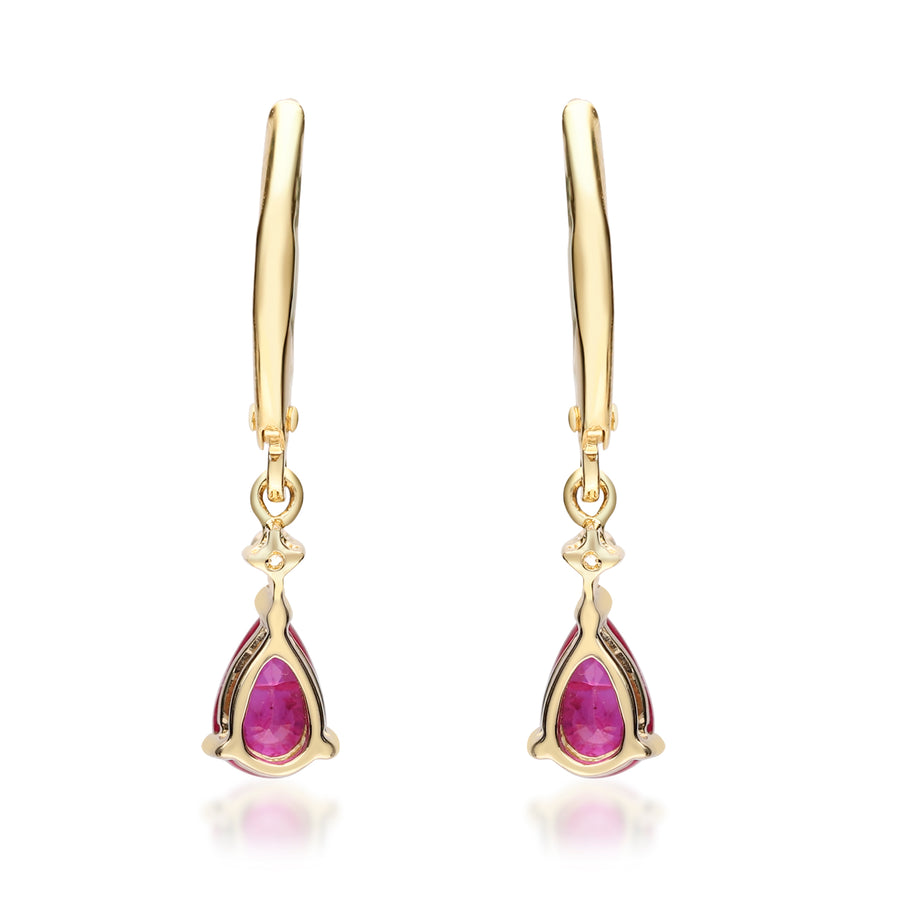 Avery 14K Yellow Gold Pear-Cut Mozambique Ruby Earrings