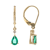 Hannah 14K Yellow Gold Pear-Cut Natural Zambian Emerald Earrings