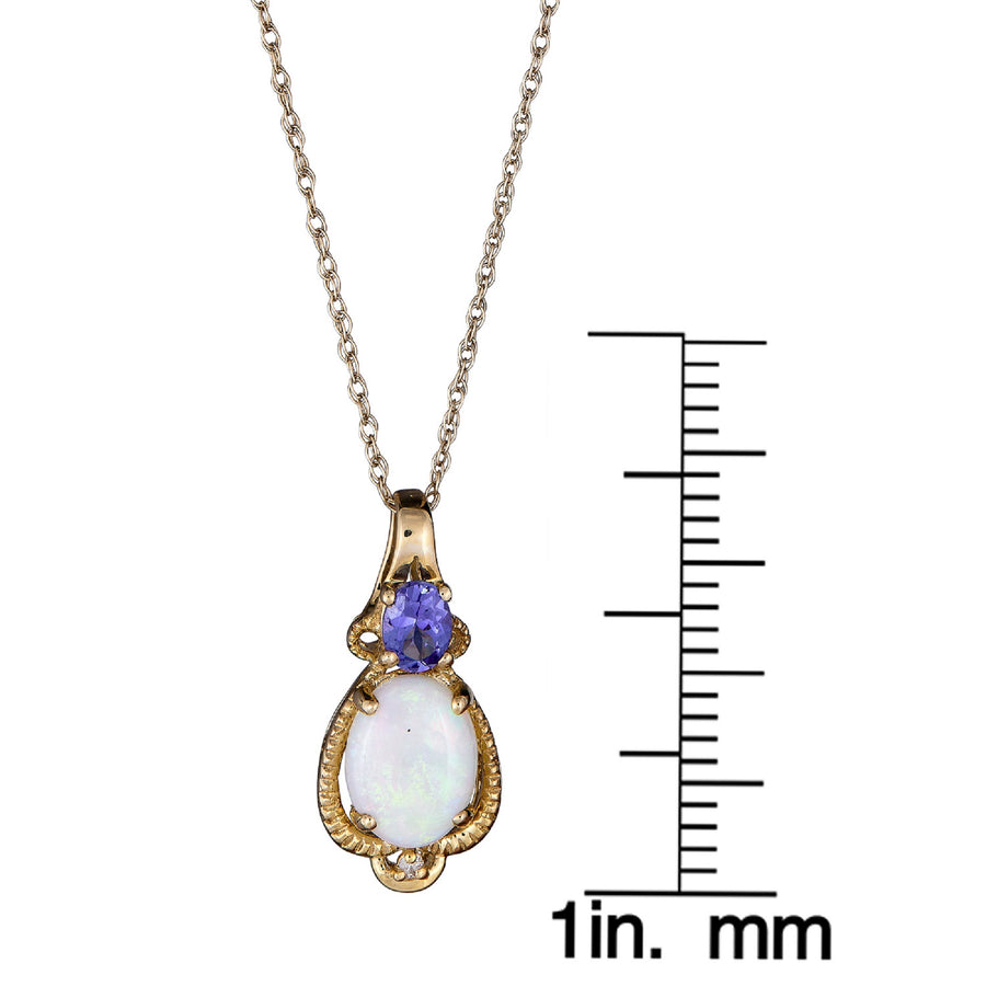 Reagan 10K Yellow Gold Oval-Cut Natural African Opal Pendant