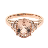 Nancy 10K Rose Gold Oval-Cut Madagascar Morganite Ring