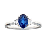 Adrianna 10K White Gold Oval-Cut Ceylon Blue Sapphire Ring