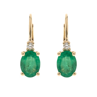 Mackenzie 10K Yellow Gold Oval-Cut Emerald Earring