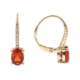 Rebecca 14K Yellow Gold Oval-Cut Mexican Fire Opal Earring