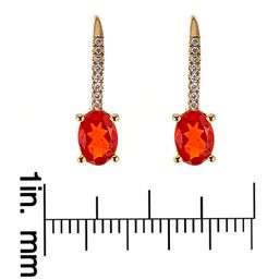 Rebecca 14K Yellow Gold Oval-Cut Mexican Fire Opal Earring