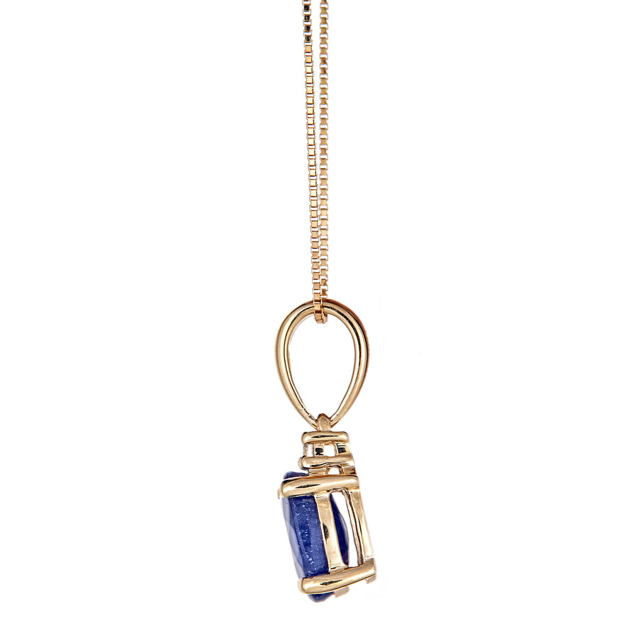 Margaret 10K Yellow Gold Oval-Cut Ceylon Blue Sapphire Pendant