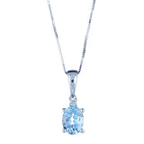 Emersyn 10K White Gold Oval-Cut Brazilian Aquamarine Pendant