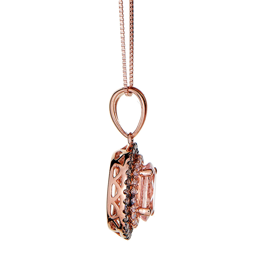 Willow 14K Rose Gold Oval-Cut Madagascar Morganite Pendant