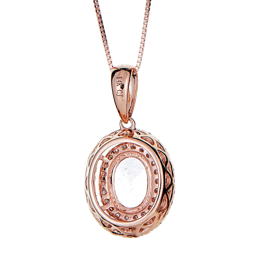 Willow 14K Rose Gold Oval-Cut Madagascar Morganite Pendant