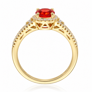 Jenna 14K Yellow Gold Oval-Cut Mexican Fire Opal Ring
