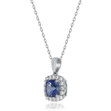 Brooklynn 14K White Gold Cushion-Cut Tanzanian Tanzanite Pendant
