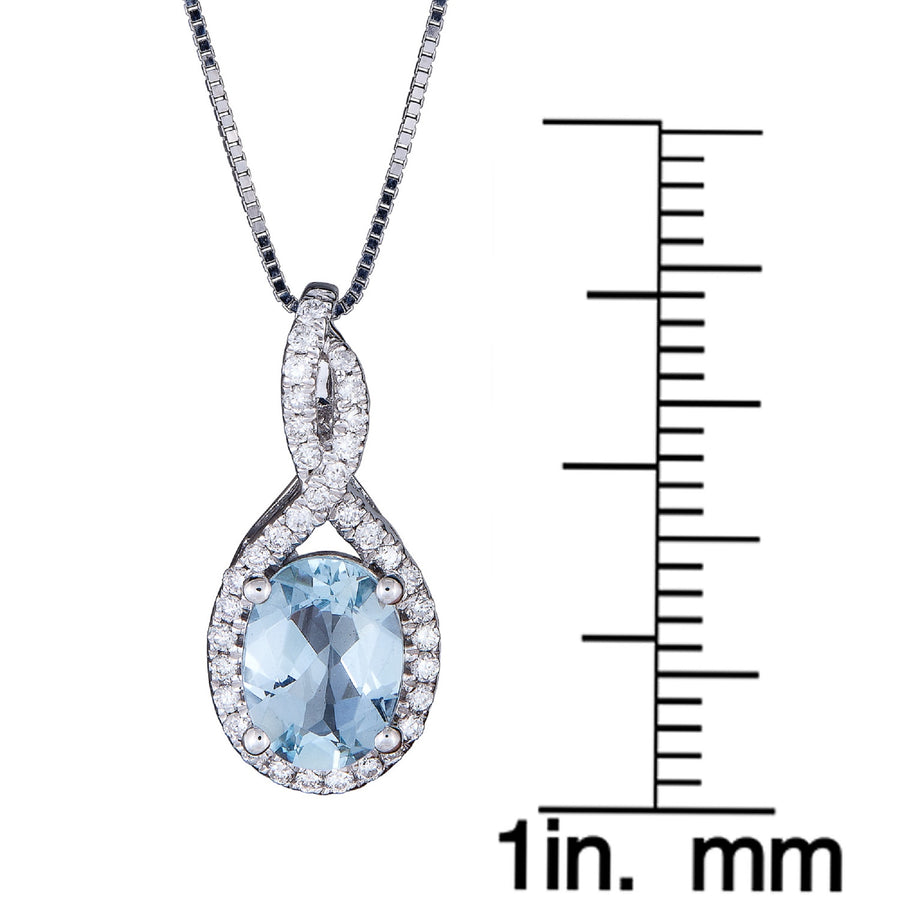 Everleigh 10K White Gold Oval-Cut Brazilian Aquamarine Pendant