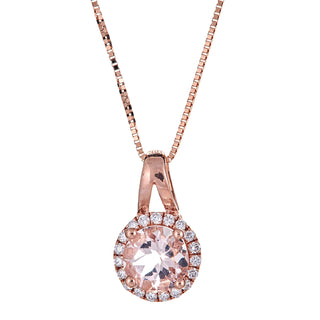 Gabriella 10K Rose Gold Round-Cut Morganite Pendant
