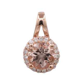 Gabriella 10K Rose Gold Round-Cut Morganite Pendant