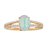 Emily 10K Yellow Gold Oval-Cut Mexican Fire Opal Ring