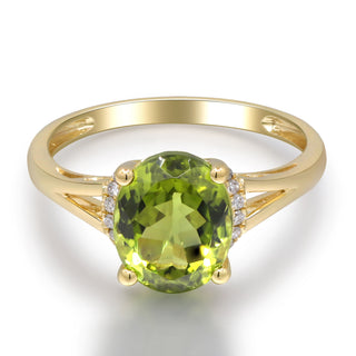 Vienna 10K Yellow Gold Round-Cut Manchurian Peridot Ring