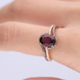 Lilliana 10K Rose Gold Oval-Cut Madagascar Rhodolite Ring