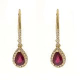 Abigail 10K Yellow Gold Pear-Cut Ruby Earrings