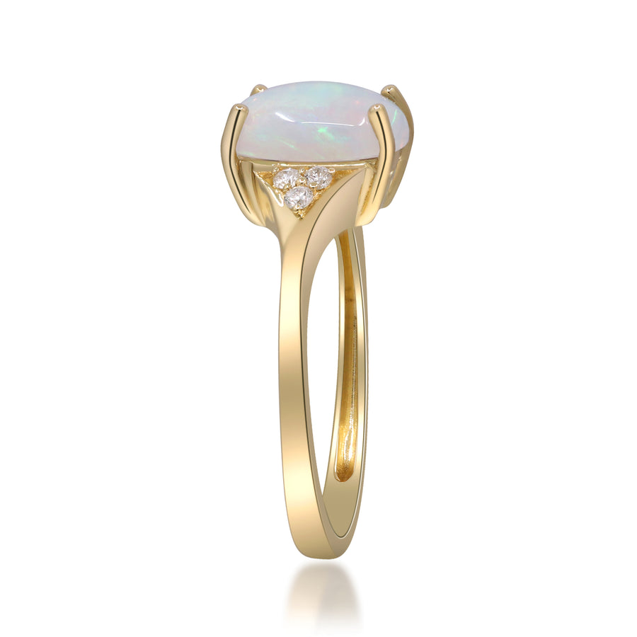 Aubree 10K Yellow Gold Cushion-Cut Opal Ring