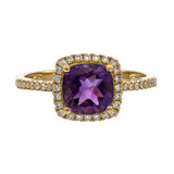 Nevaeh 10K Yellow Gold Cushion-Cut Amethyst Ring
