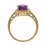 Nevaeh 10K Yellow Gold Cushion-Cut Amethyst Ring