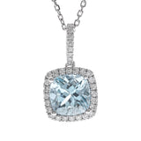 Lillian 14K White Gold Cushion-Cut Aquamarine Pendant