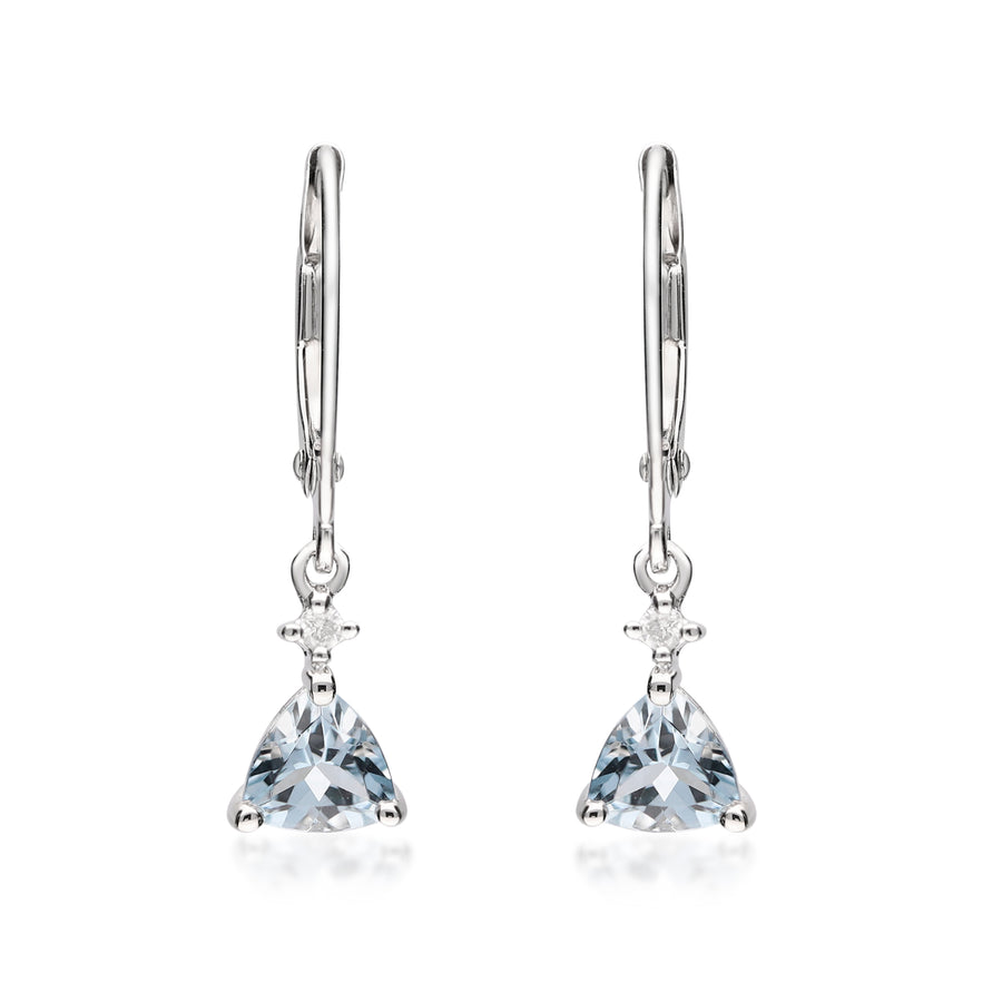 Penelope 14K White Gold Trillion-Cut Aquamarine Earring