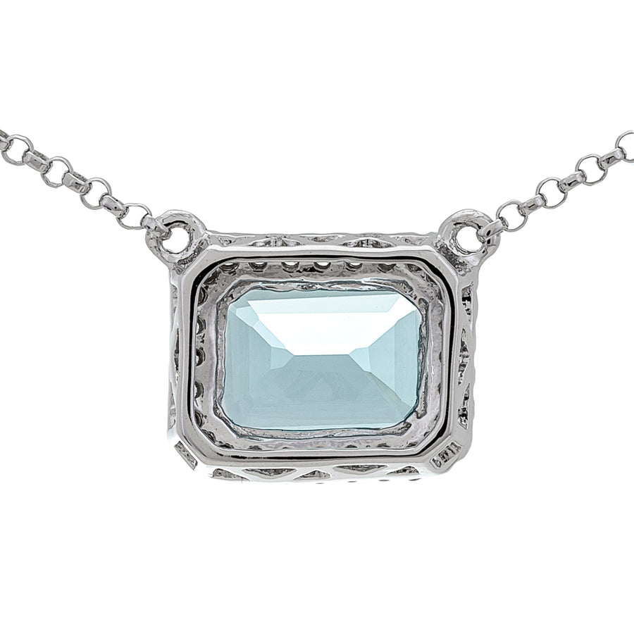 Raelynn 14K White Gold Emerald-Cut Brazilian Aquamarine Pendant