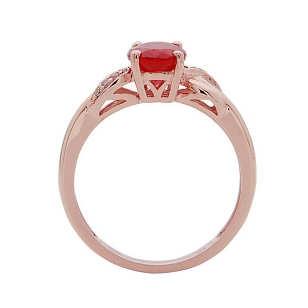 Melody 10K Rose Gold Oval-Cut Mexican Fire Opal Ring