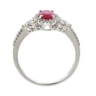 Amara 14K White Gold Oval-Cut Mozambique Ruby Ring