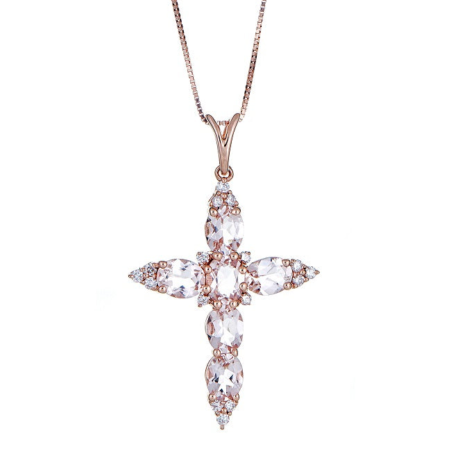 Amara 14K Rose Gold Oval-Cut Madagascar Morganite Pendant