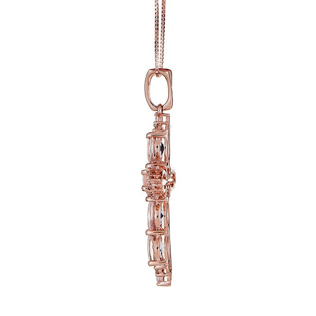 Amara 14K Rose Gold Oval-Cut Madagascar Morganite Pendant