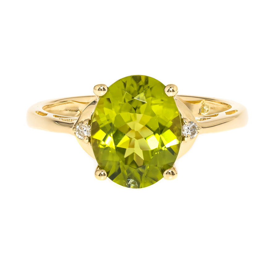 Celia 10K Yellow Gold Oval-Cut Manchurian Peridot Ring