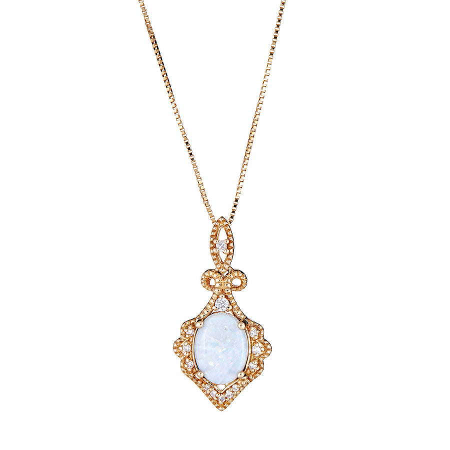 Ximena 10K Yellow Gold Oval-Cut Natural African Opal Pendant