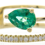 Serena 18K Yellow Gold Pear-Cut Natural Zambian Emerald Ring