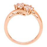 Natalia 10K Rose Gold Round-Cut Morganite Ring