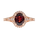 Layla 10K Yellow Gold Oval-Cut Rhodolite Ring