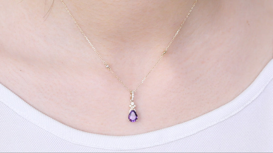 Hadley 14K Yellow Gold Pear-Cut Brazilian Amethyst Pendant