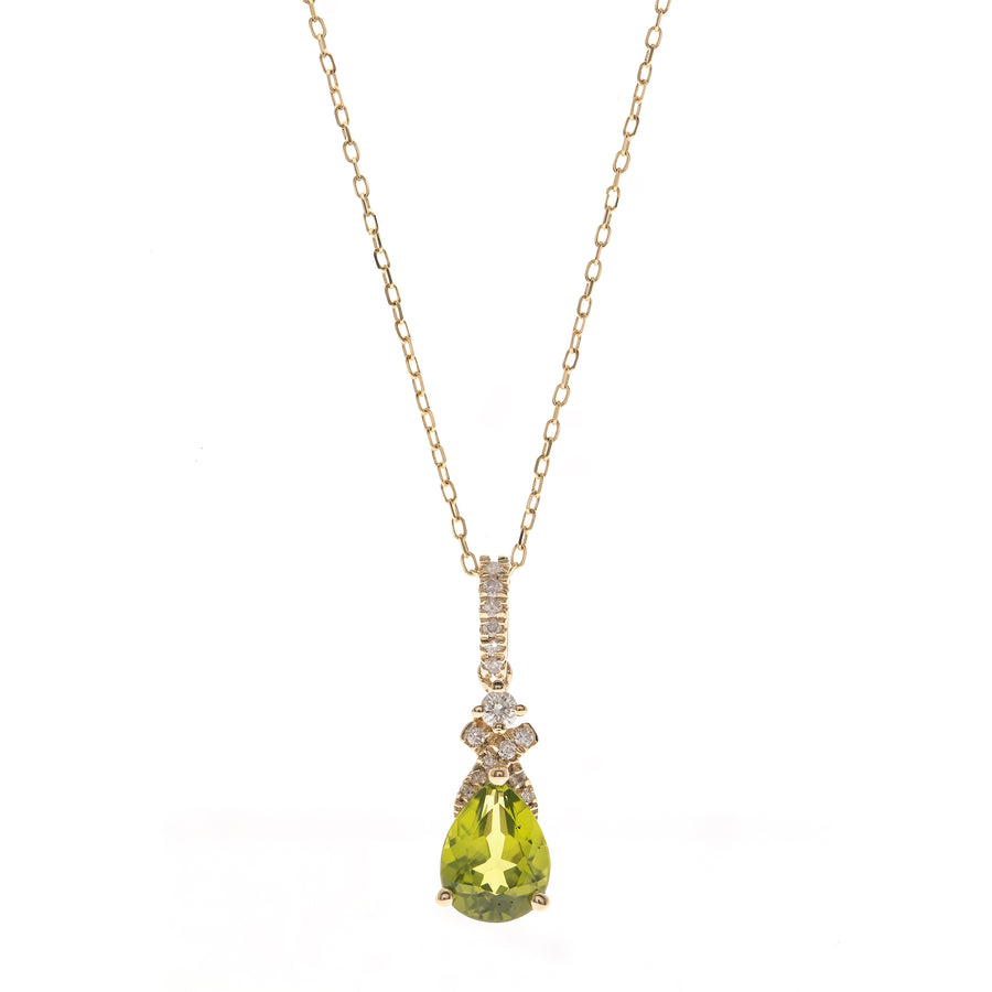 Kalani 14K Yellow Gold Pear-Cut Manchurian Peridot Pendant