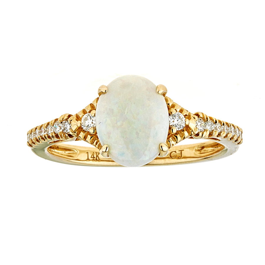 Brooke 10K Yellow Gold Oval-Cut Australian Opal Ring