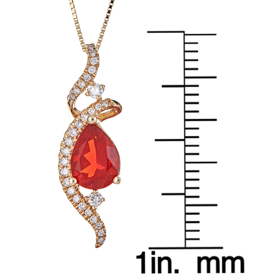 Annika 14K Yellow Gold Pear-Cut Mexican Fire Opal Pendant