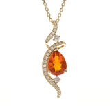 Annika 14K Yellow Gold Pear-Cut Mexican Fire Opal Pendant