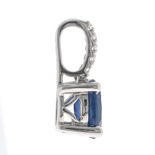Sara 10K White Gold Oval-Cut Ceylon Blue Sapphire Pendant